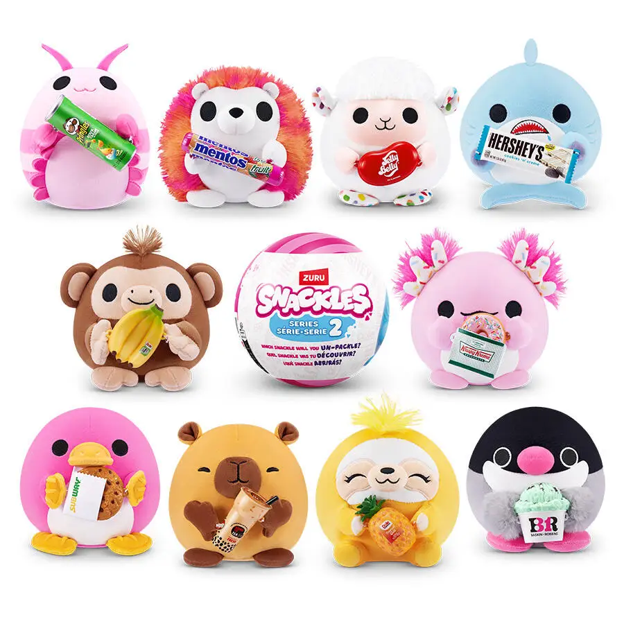 

ZURU Snackles Series 2 Mystery Surprise Capsules Decorative Collections Soft Plush Snack Toy Blind Box Birthday Gift for Girls