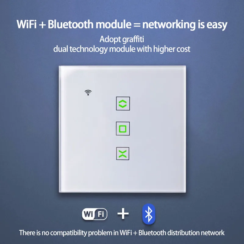 Interruptor inteligente wi fi temporizador de controle voz tuya inteligente para persianas persiana motorizada casa alexa eco vida inteligente