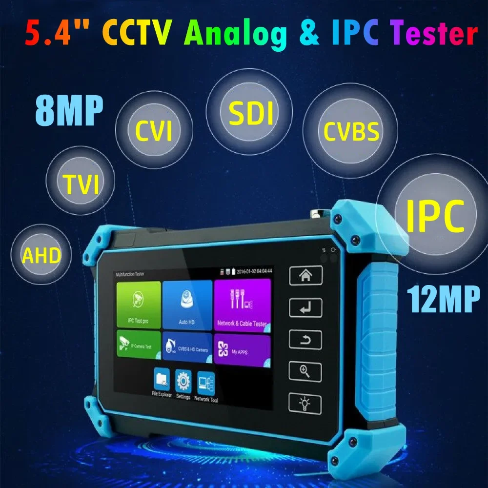 4K CCTV IPC Camera Test 8MP AHD CVI TVI CVBS IP Camera HD Display Video Monitor 5.4 Inch IPS Touch Screen IPC Test Tool