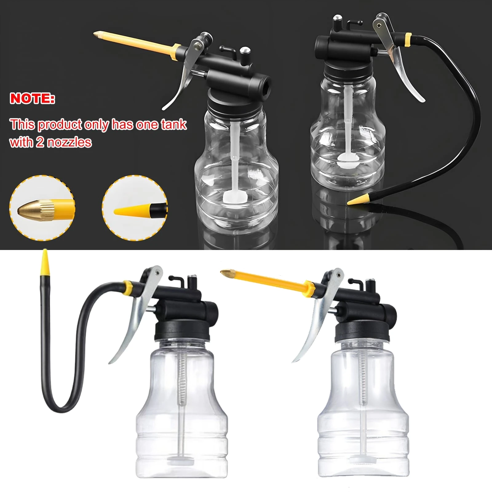 Oiler for Greasing Transparent Oil Can Lubrication High Pressure Pump Oiler Lubricating Oil Plastic Machine 250ml Oil Pot Bottle