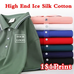 Customized LOGO Polo Shirt Men Summer Men's And Women Shorts Sleeve  Polo Business Clothes Luxury Men Tee Shirt Print LOGO