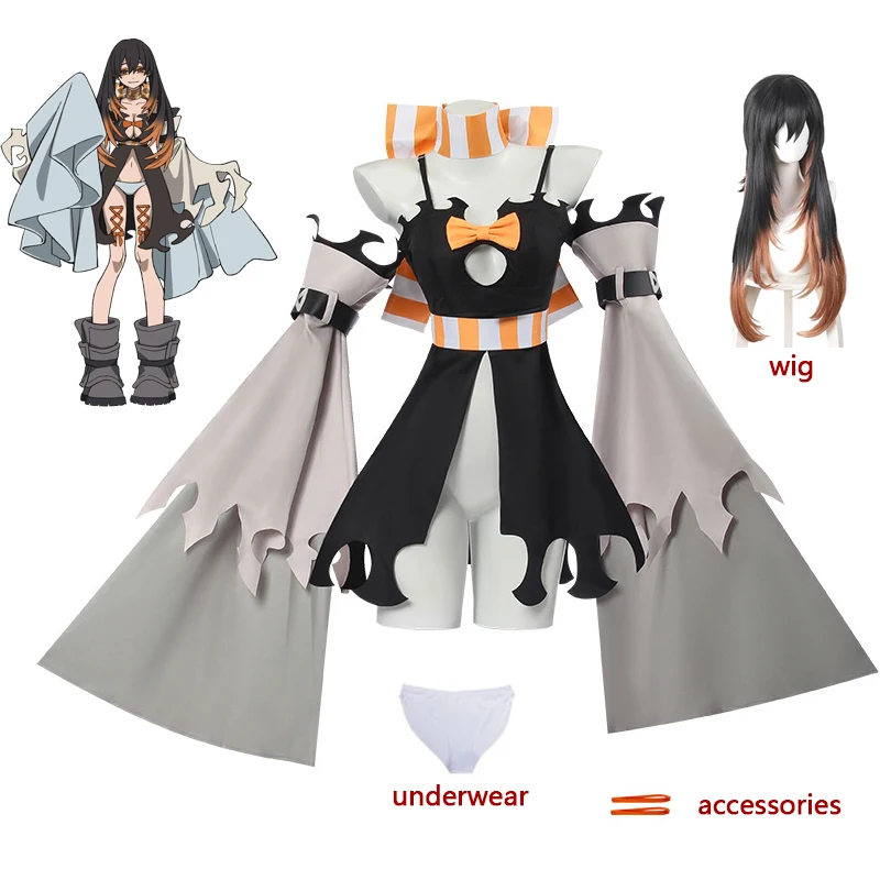 

Anime Gachiakuta Amo Empool Cosplay Costume Wig Women Sexy Dress With Underwear Uniform Halloween Carnival Party Clothes Outfit