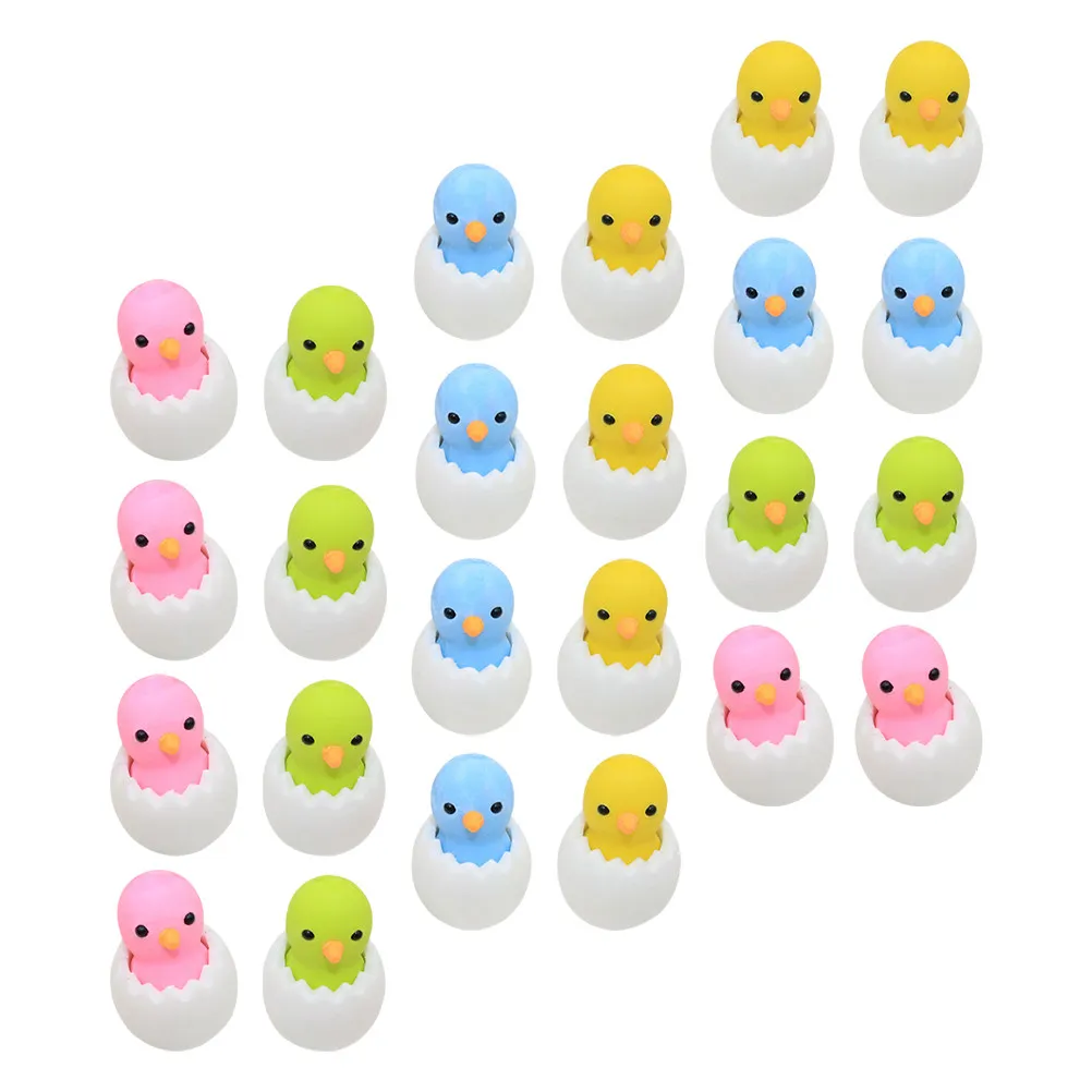 24個入りひよこ型消しゴム-ソフトラバー消しゴム-学生用-幼稚園用消しゴム-小さな軽量消しゴム-グッディバッグ賞品用