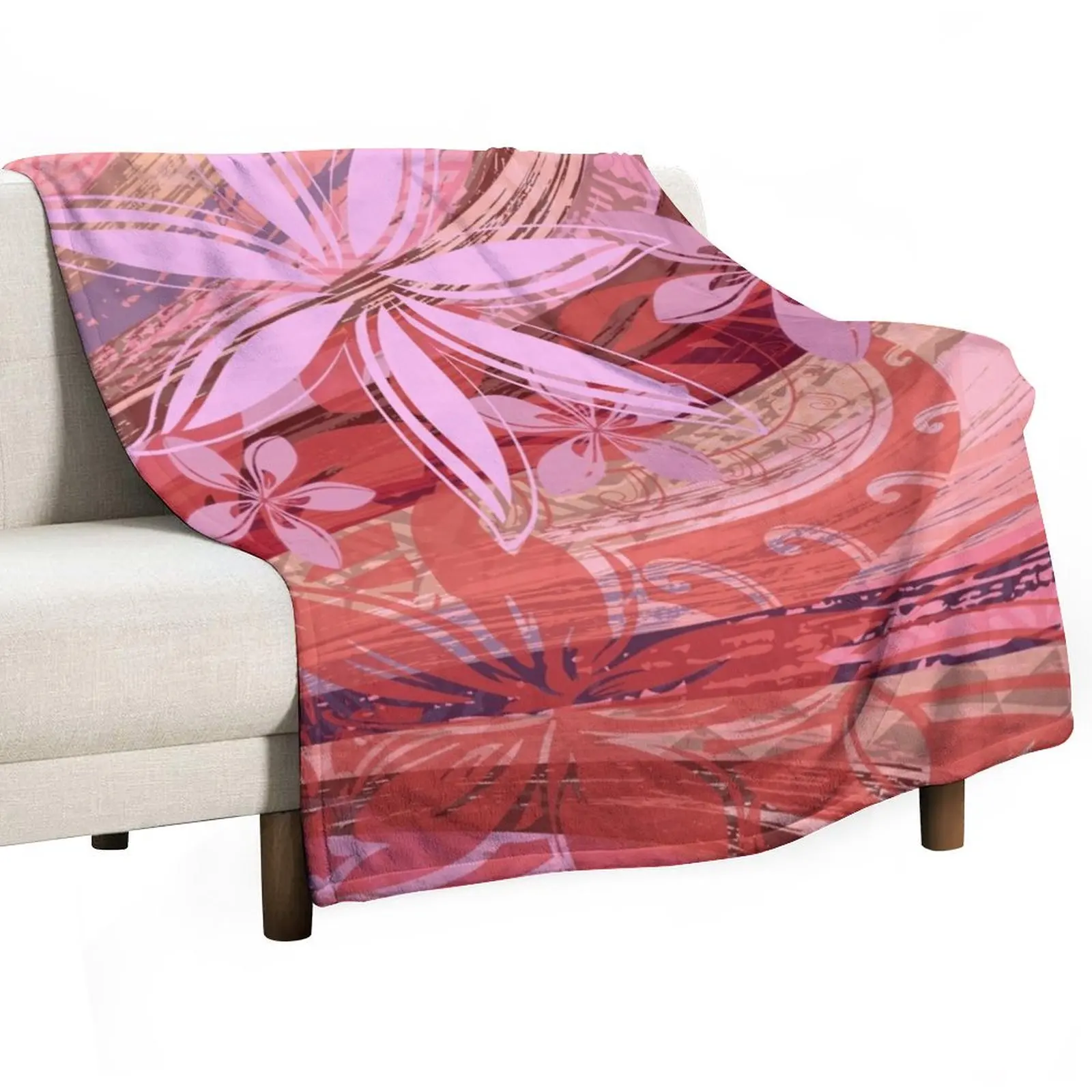 

Samoan Coral Hint Of Tribal Grunge Throw Blanket Luxury St Luxury Blankets