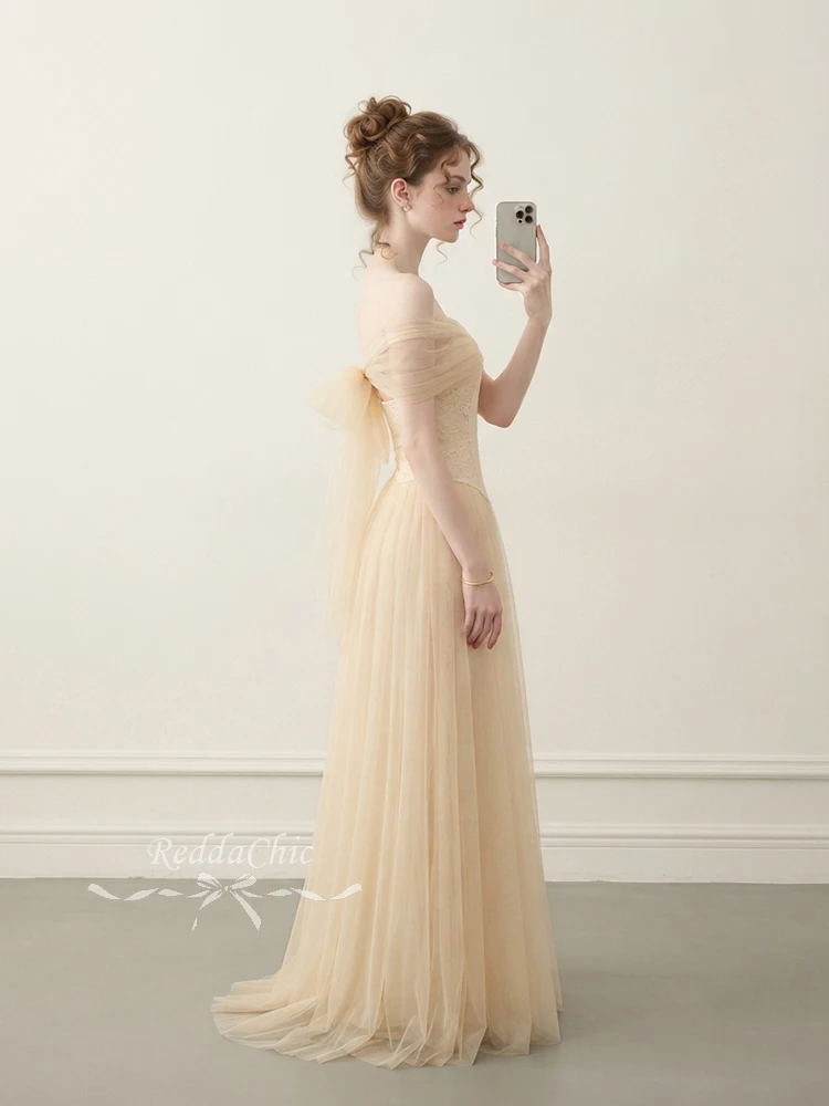 REDDACHiC Multi-way Tulle Tutu Gown Women Wedding Bridesmaid Halter Open Back Corset Lace Flowy Maxi Party Dress Elegant Costume