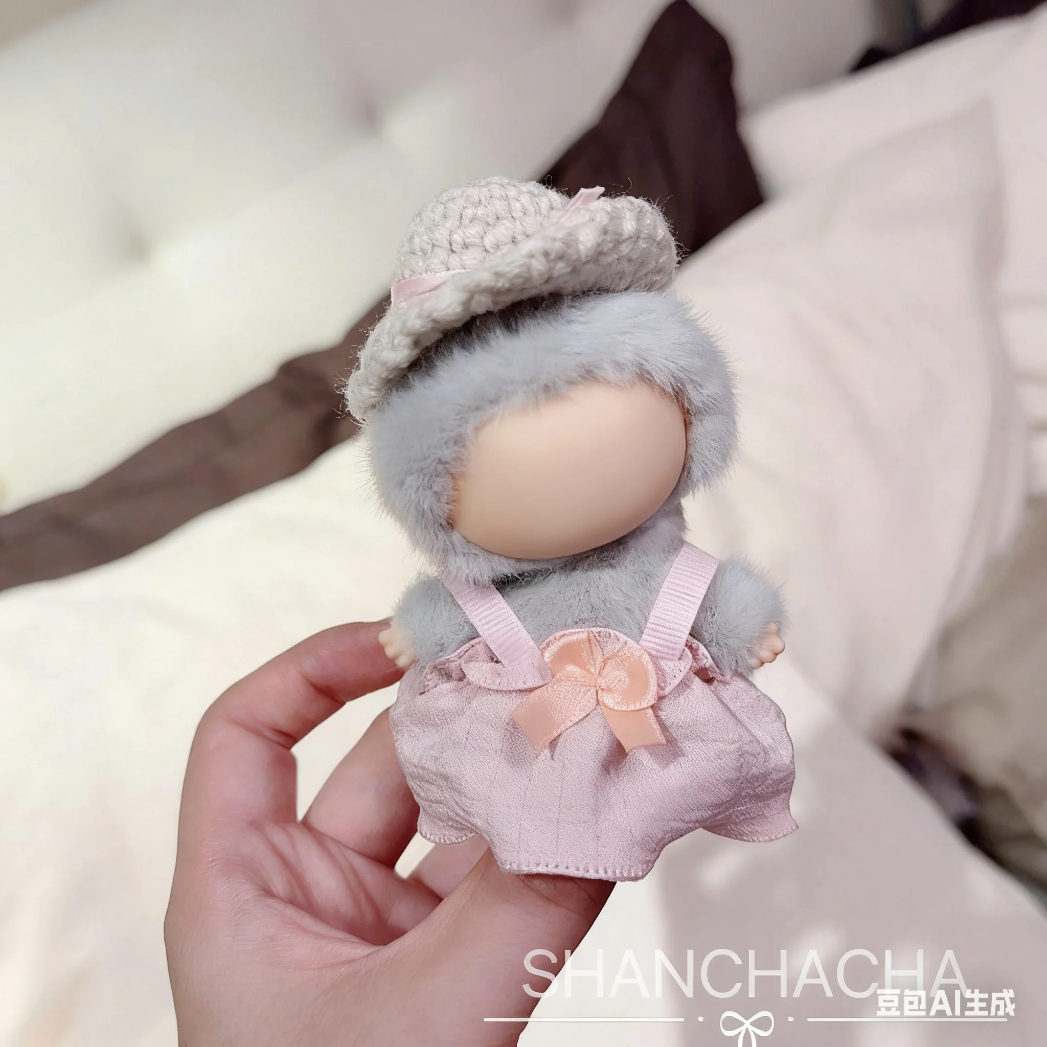 

Anime Doll Clothe for 10cm Mini Labubu Doll Outfit Designer Luxury British Style Dress Clothe Toy Love Labubu V4 Doll Accessorie