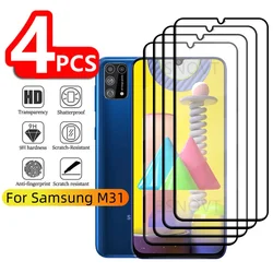 1/2/3/4PCS For Samsung M31 Glass Samsung Galaxy M31 Tempered Glass Protective Full Cover Glue Screen Protector Samsung M31 M 31