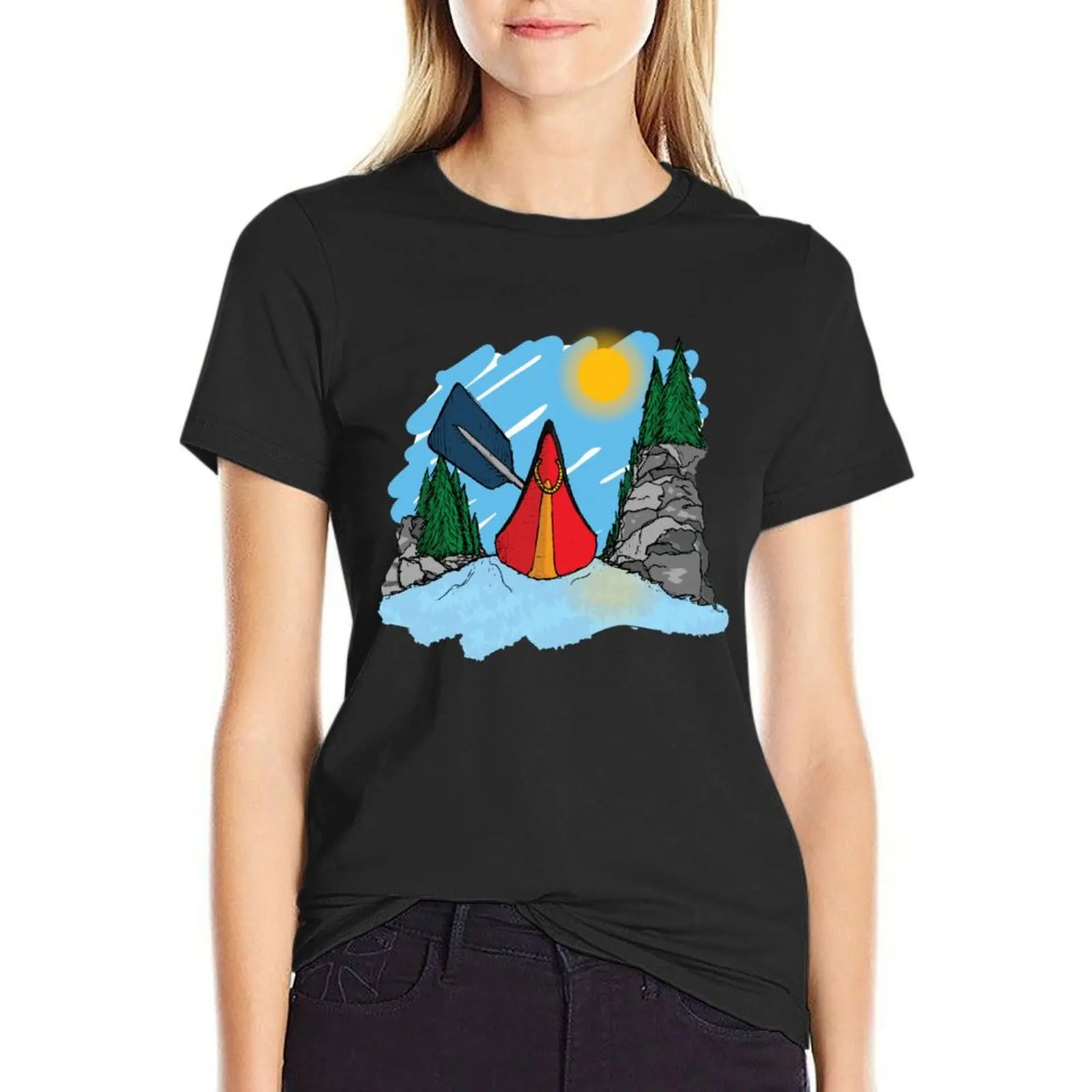 Canoeing Down the River - Daytime Version T-Shirt Aesthetic clothing hippie clothes graphics cotton t shirts Women