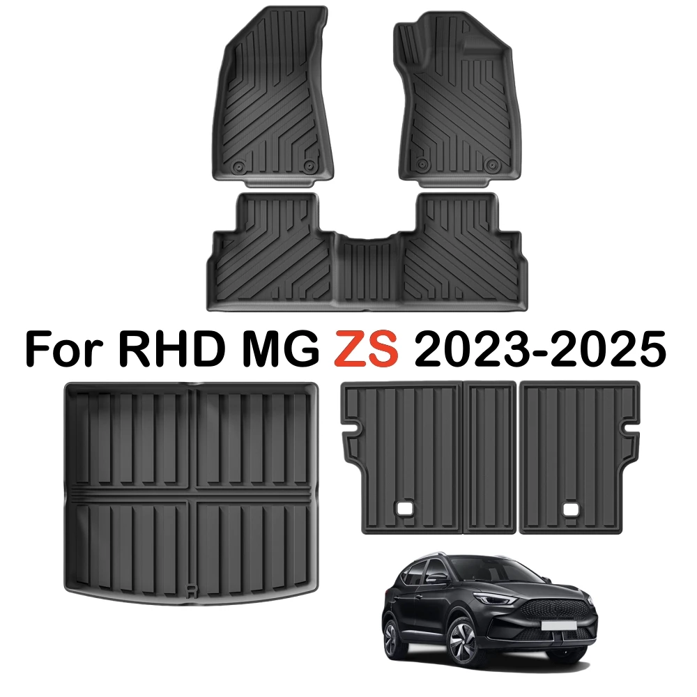 Für MG ZS ZST RHD 2023 2024 2025 TPE-Fußmatten Kofferraumauskleidung Allwetter Rutschfest Wasserdicht Vordere & Hintere Reihe & Kofferraummatte – Detail 1