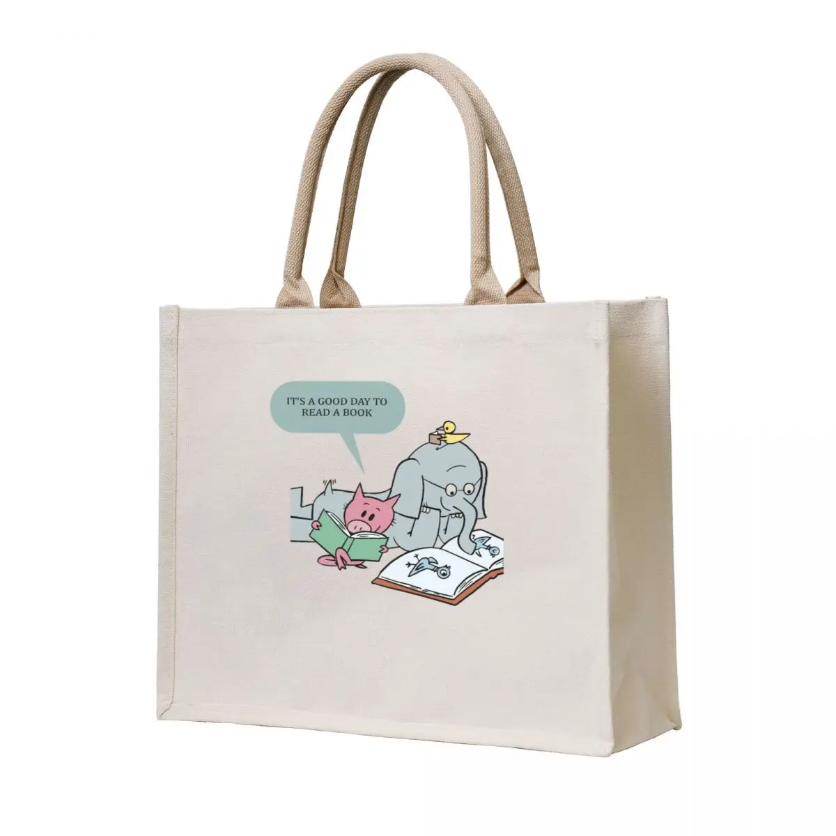 

Elephant And Piggie It's A Good Day To Read A Book Tote Bag Fabric bag custom tote bag Women's bags large size bags