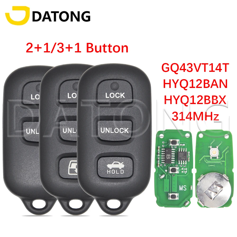 

Da World Car Remote Key For Toyota Camry Highlander Solara Corolla Sienna Celica Tundra Echo HYQ12BBX HYQ12BAN GQ43VT14T 314MHz