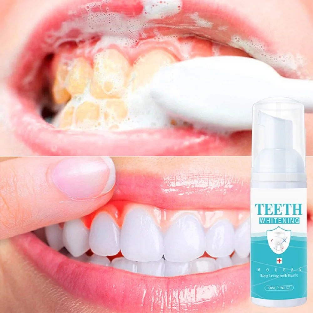 50ml Ultra-Fine Mousse Foam Teeth Whitening Oral Cleaning Dissolve Tooth Stains Freshen Breath Clean Toot Foam New