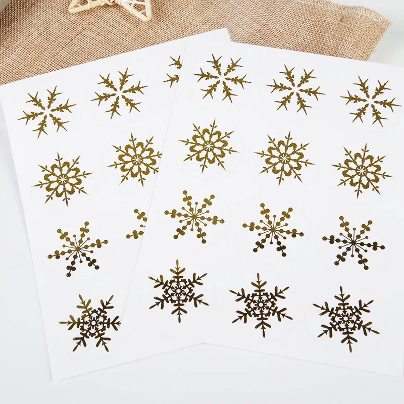 3.8cm transparent sticker CHRISTMAS Stickers Scrapbook Seal Label Stickers DIY Party Stationery Stickers Snowflake Stickers