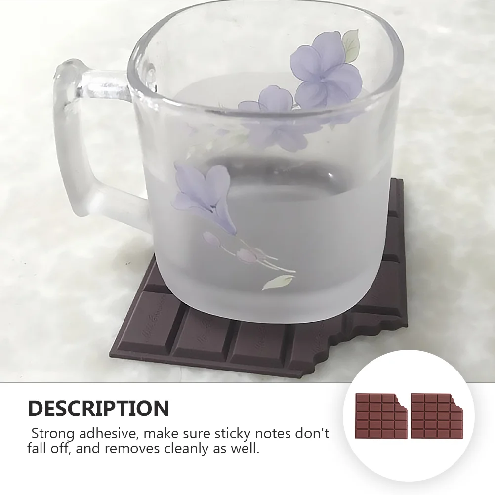 2 Pcs Self-adhesive Pad Modeling Student Chocolates Brown Notebook Scented Shaped Page Paper Pvc Coffee Mini Notes