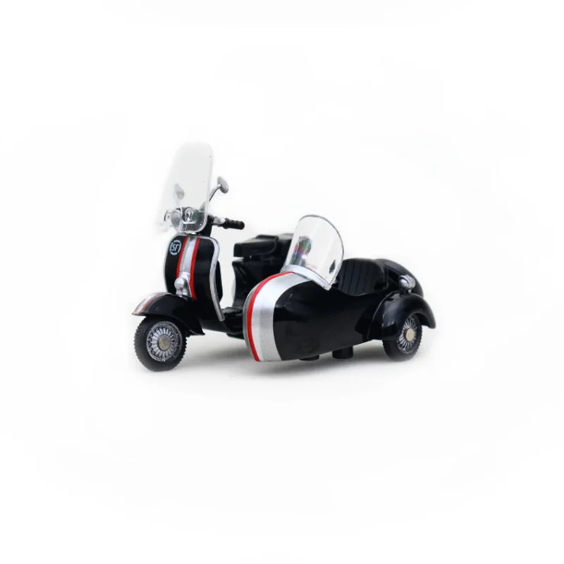Tiny 1/35 SF EXPRESS Alloy Sidecar Scooter Model Simulation Toy Collection Gift Static Display Desktop Ornament