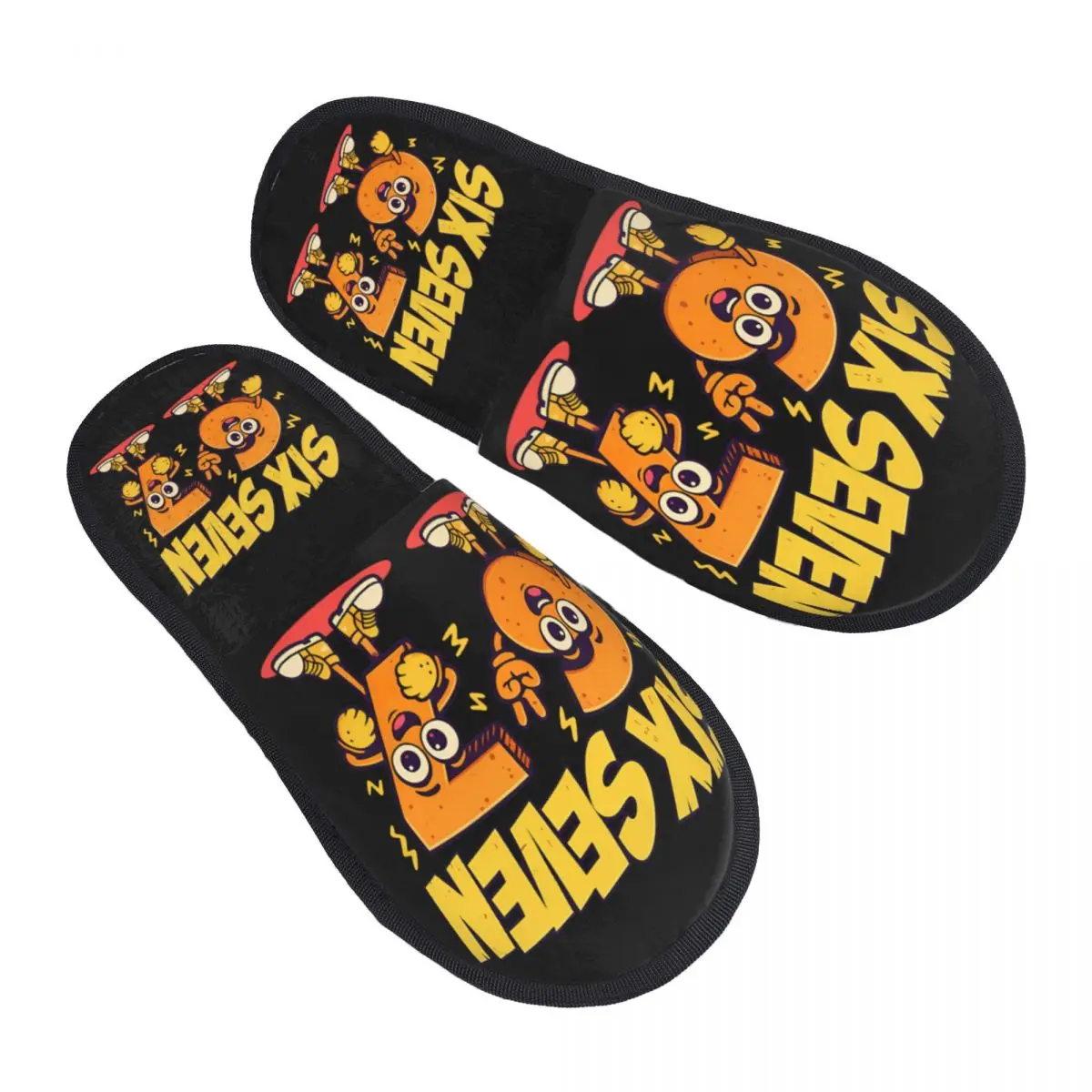 Custom 67 Six Seven Brainrot Guest Slippers for Bathroom Women Funny Number House Slipper