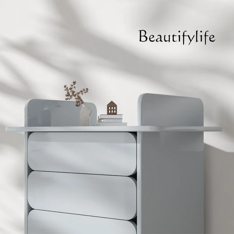 Leichte Luxustruhe aus massivem Holz, minimalistischer Spind im Schlafzimmer, einfacher moderner Eimerschrank, Farbaufbewahrungsschrank