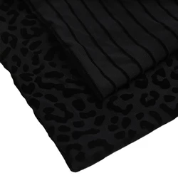 50cm/100cm*150cm Leopard Flocking Hexagonal Mesh Fabric Stretch Mesh Fabric African Net Fabrics for DIY Sewing Clothing