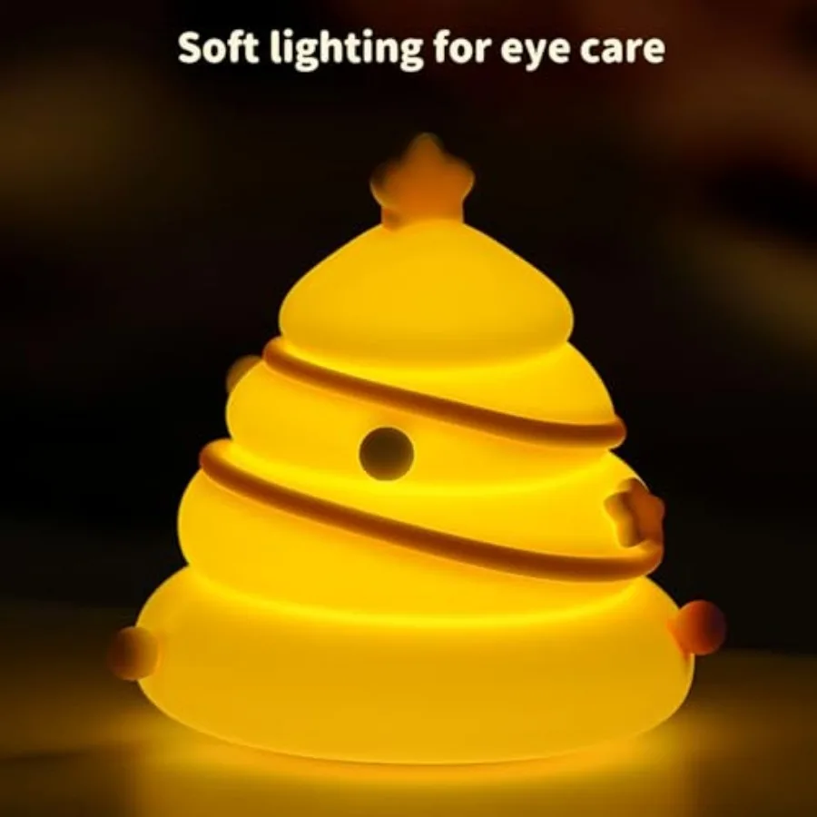 Night Light, Cute LED Lamp, Silicone Dimmable Nursery Nightlight for,Rechargeable Bedside Touch Lamp, Funny Office Desk Light a view 2