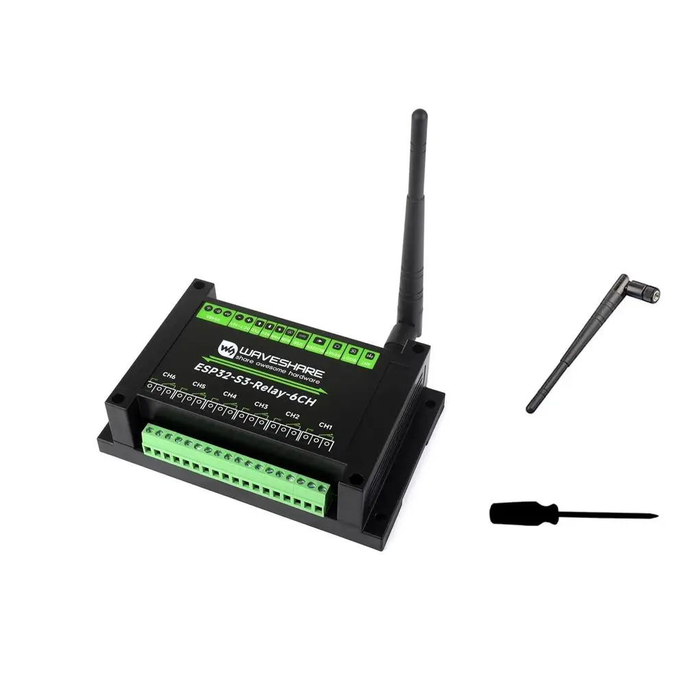 

Industrial 6-Channel ESP32-S3 Wii Relay ule, Supports Wii/Bluetooth/RS485 Controll, Onboard RS485 / Pico HAT Interaces, or Expan