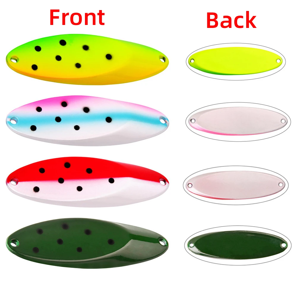 5 قطعة/صندوق إغراء مشغل مخرطة تشكيل الألواح المعدنية الرقيقة بواسطة قرص دائري إغراء قاعدة الملاعق الذهب الصيد سبينر إغراء الترتر مع صندوق ثلاثة أضعاف السنانير الصيد معالجة الطعم الثابت #4