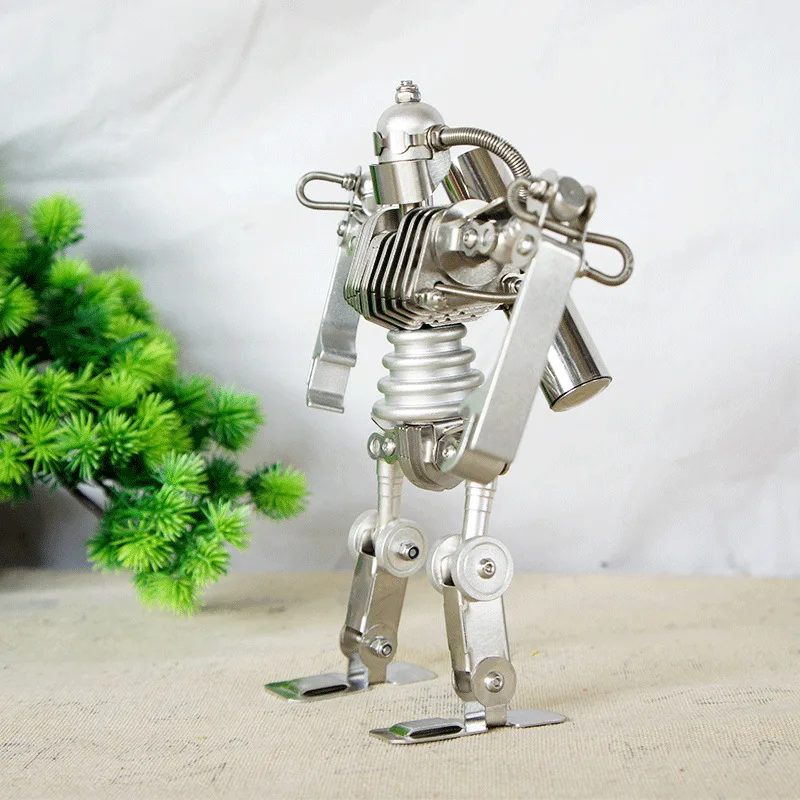 Metal Robot Model Crafts Handmade Stainless Steel Hands And Feet Can Move Children's Gifts Robots Ornament Statue Decoration