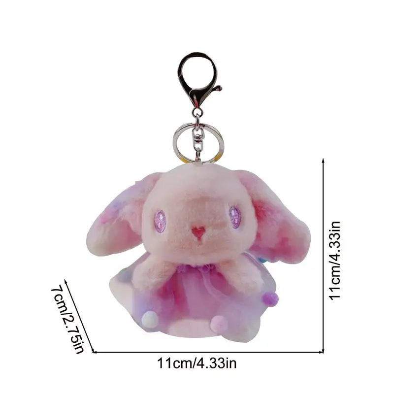 Cute Bag Charm Gradient Color Small Plush Keychain Plush Toy Keychain Creative Purse Backpack Charm Backpack Keychains Handbag