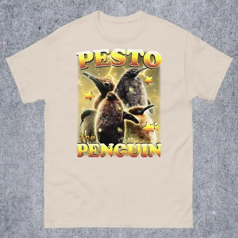 Pesto the Penguin Funny Animal Meme Tee Shirt Gift for Woman and Man, Dank Memes T-shirt, Ugly Shirts, Cringe Tshirt, Unhinged T