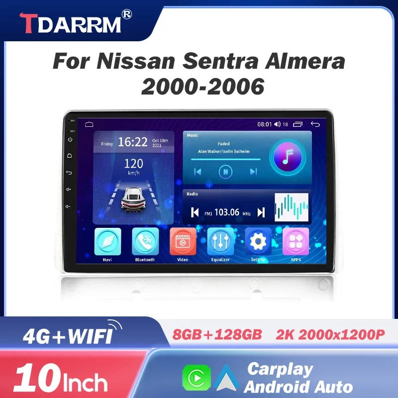 

TDARRM Android Car Radio For NISSAN 1999-2006 SENTRA/Sunny Multimedia Video Player Stereo GPS Carplay Autoradio
