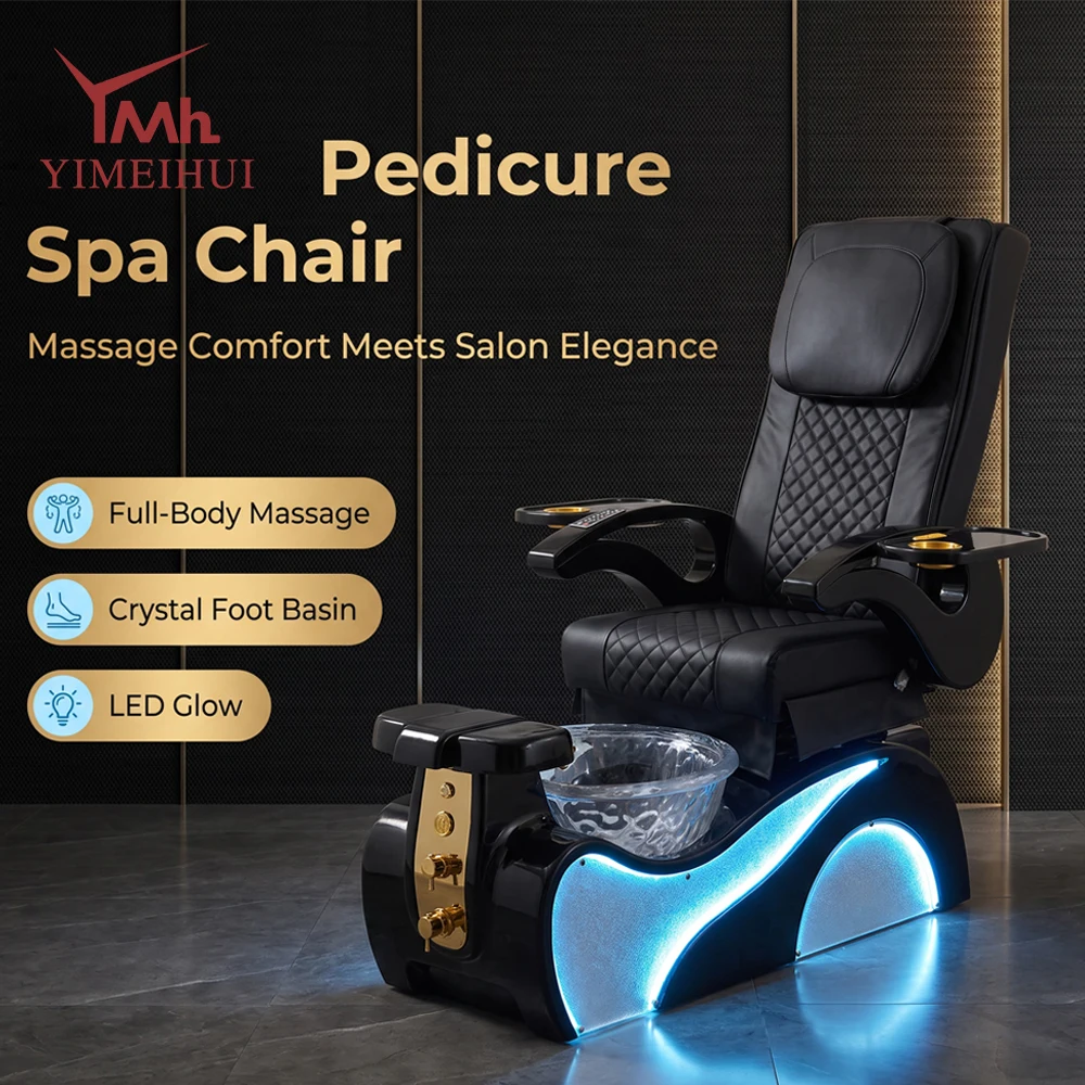 Luxury plumbing reclining massage manicure chair for professional spa pedicure