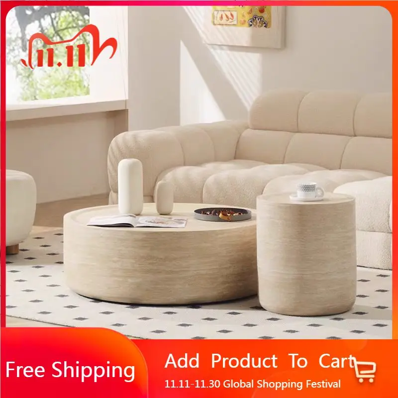 

Japanese Wood Coffee Table Simple Round Clear Cute Side Table Minimalist Unique Aesthetic Books Mesa Auxiliar Salon Furniture