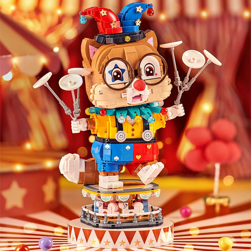 LOZ small particle puzzle building blocks acrobatic clown squirrel model toy doll decoration