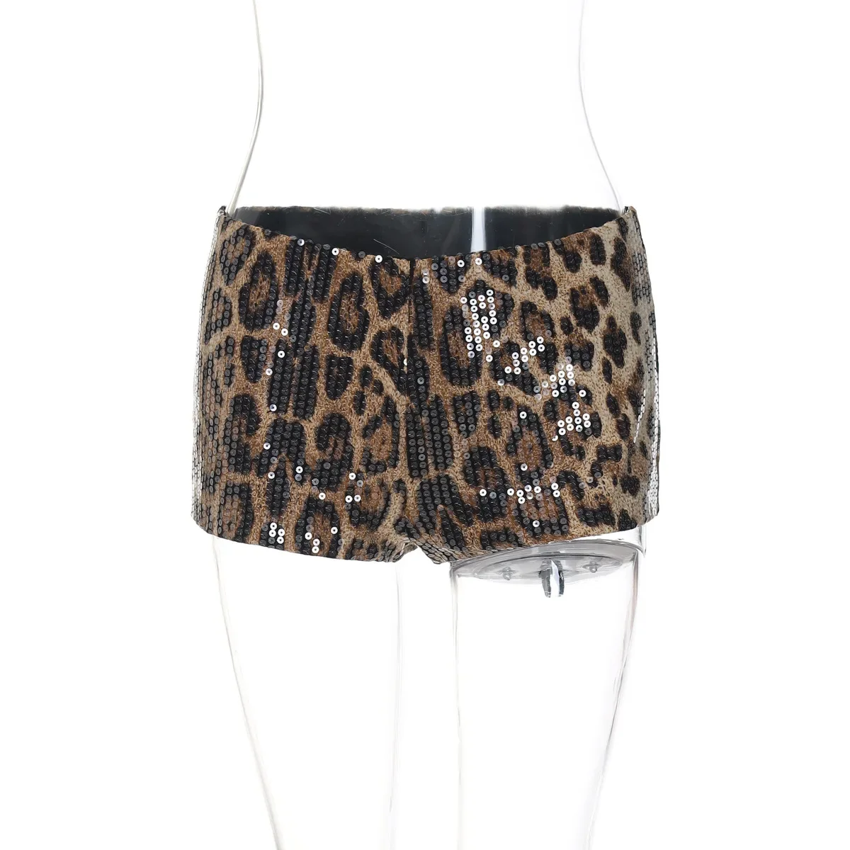 Women Sexy Leopard Print Sequins Shorts