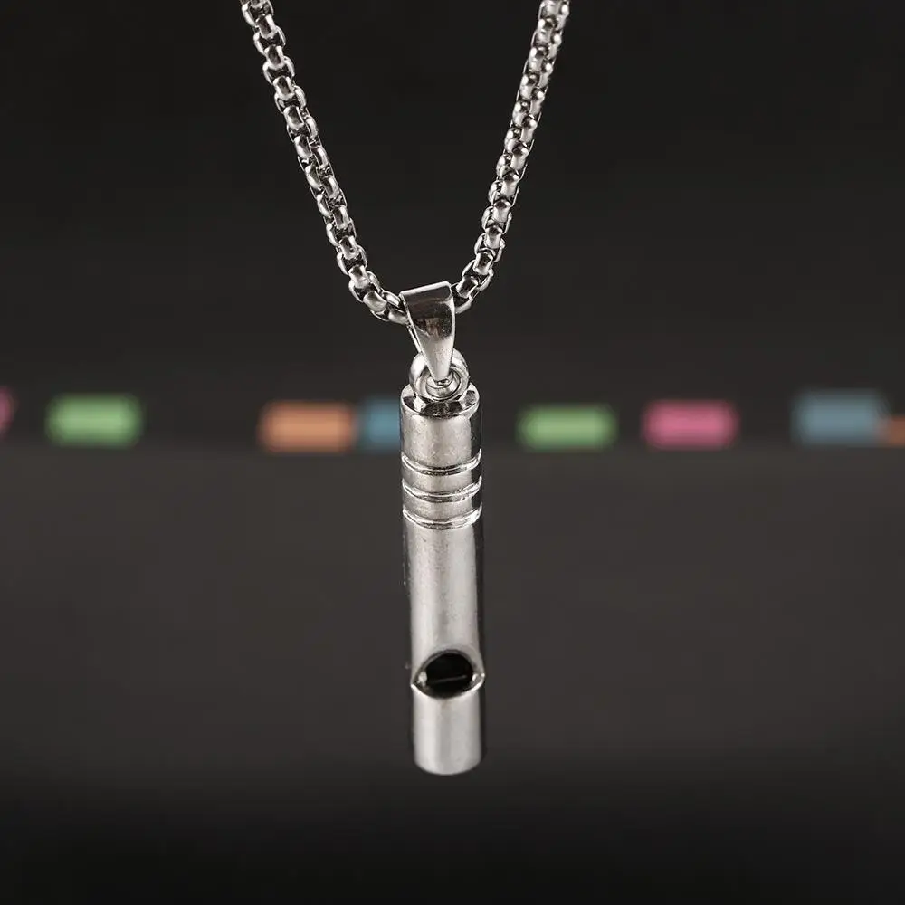 Personality Alloy Women Cool style Jewelry accessories Titanium steel chain Whistle necklace Sweater chain Necklace for men