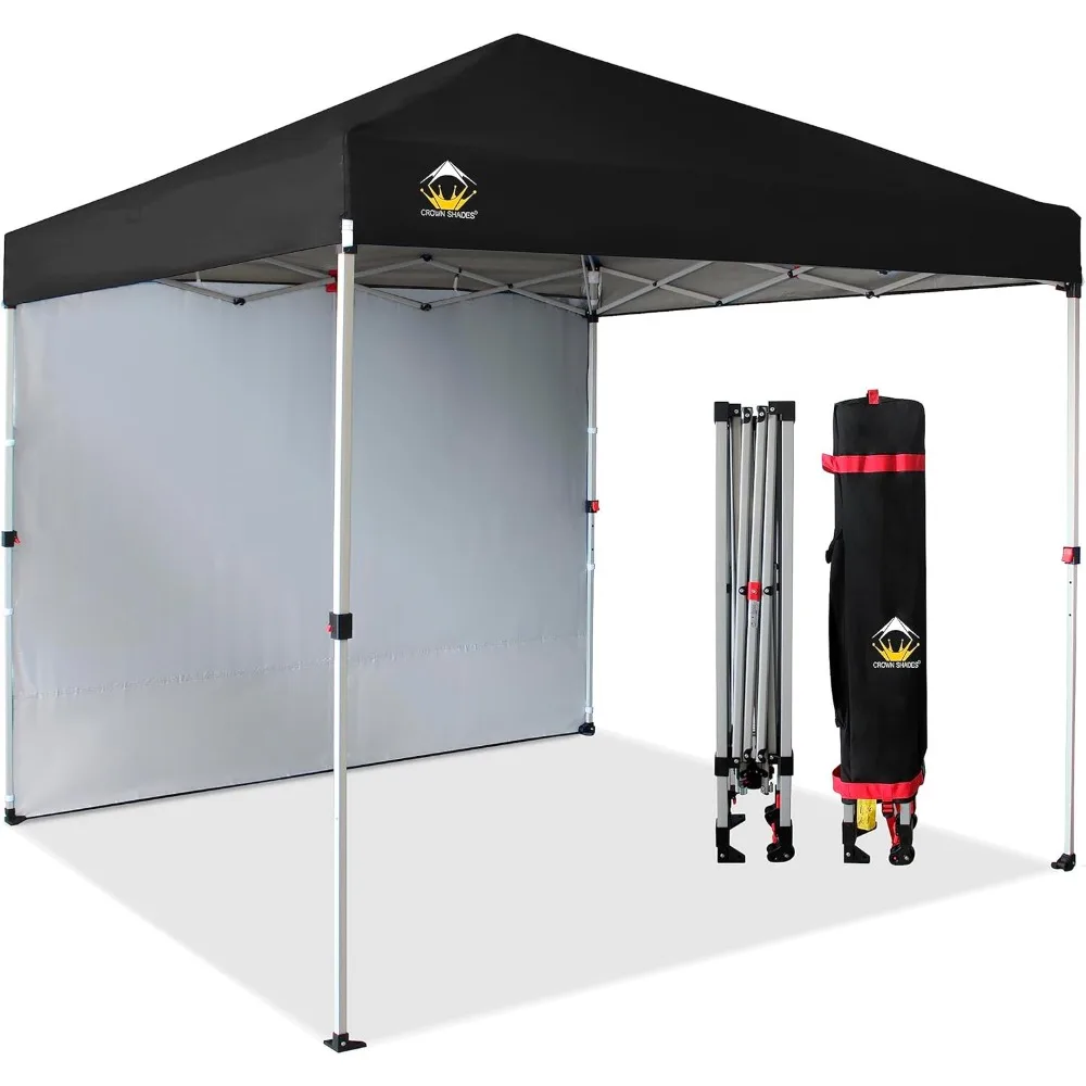 

8x8 Pop Up Canopy with 1 Side Wall - Beach Tent with One Push Setup - Outdoor Sun Shade for Events, Parties, Camping - Gazebo w