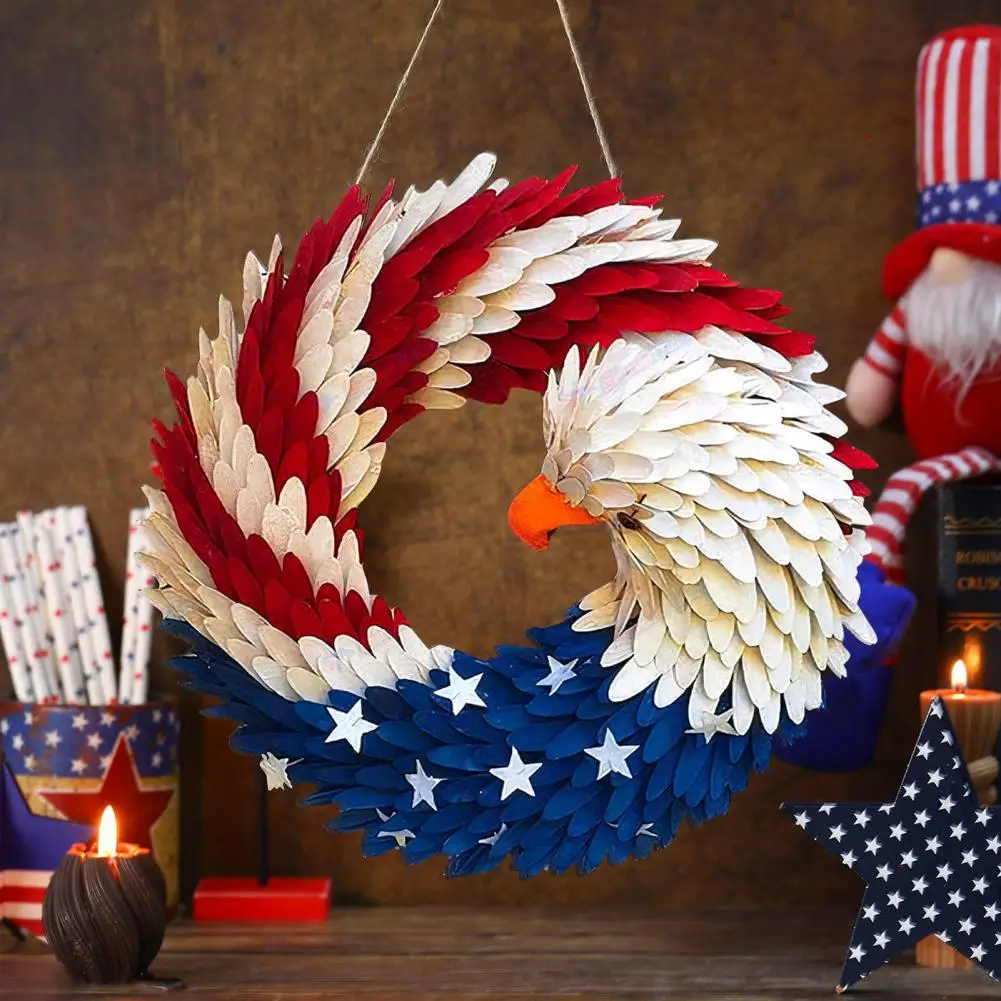 Independence Day Patriotic Eagle Red White Blue Bird Front Door Wall Hanging Garland Pendant 4th Of July Festival Decoration