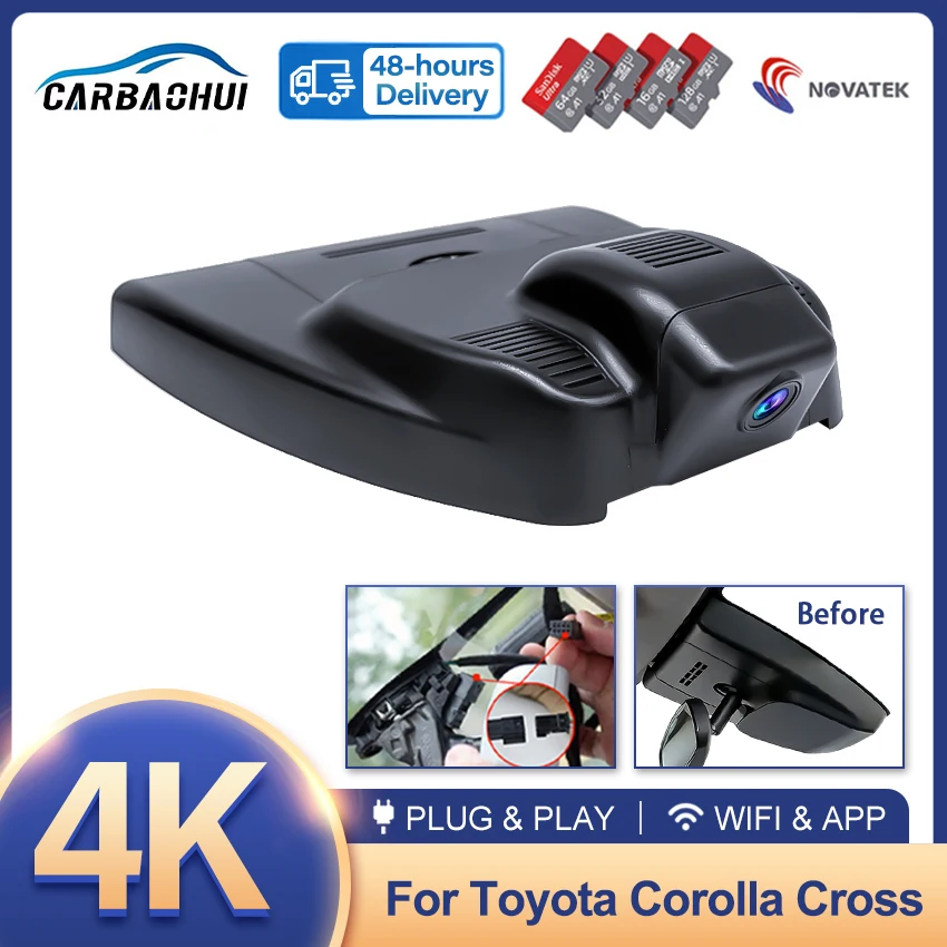 Kamera samochodowa 4K do Toyota Corolla Cross 2023-2026, Plug and Play, wysokiej jakości wideorejestrator samochodowy, oryginalna kamera DashCam.