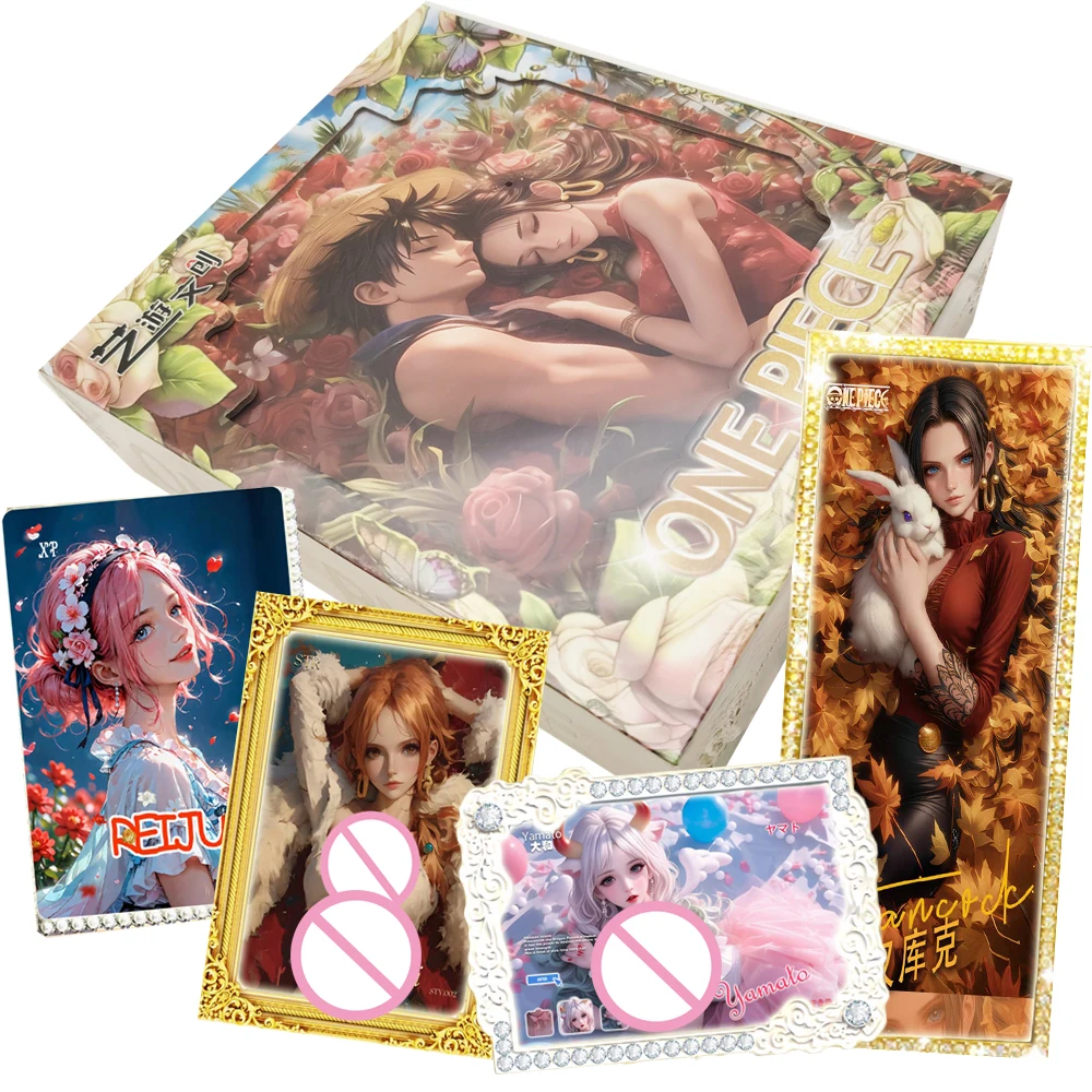 

Hot One Piece Collection Cards Anime Beautiful and Charming Girl Exquisite Art Design Oil Painting Metal Frame Cards Rare Gifts