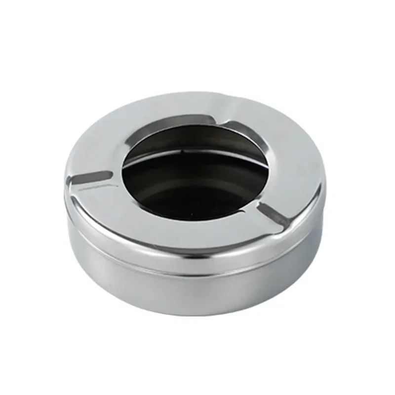 

Round Stainless Steel Cigarette Ashtray with Lid Smoking Accessories