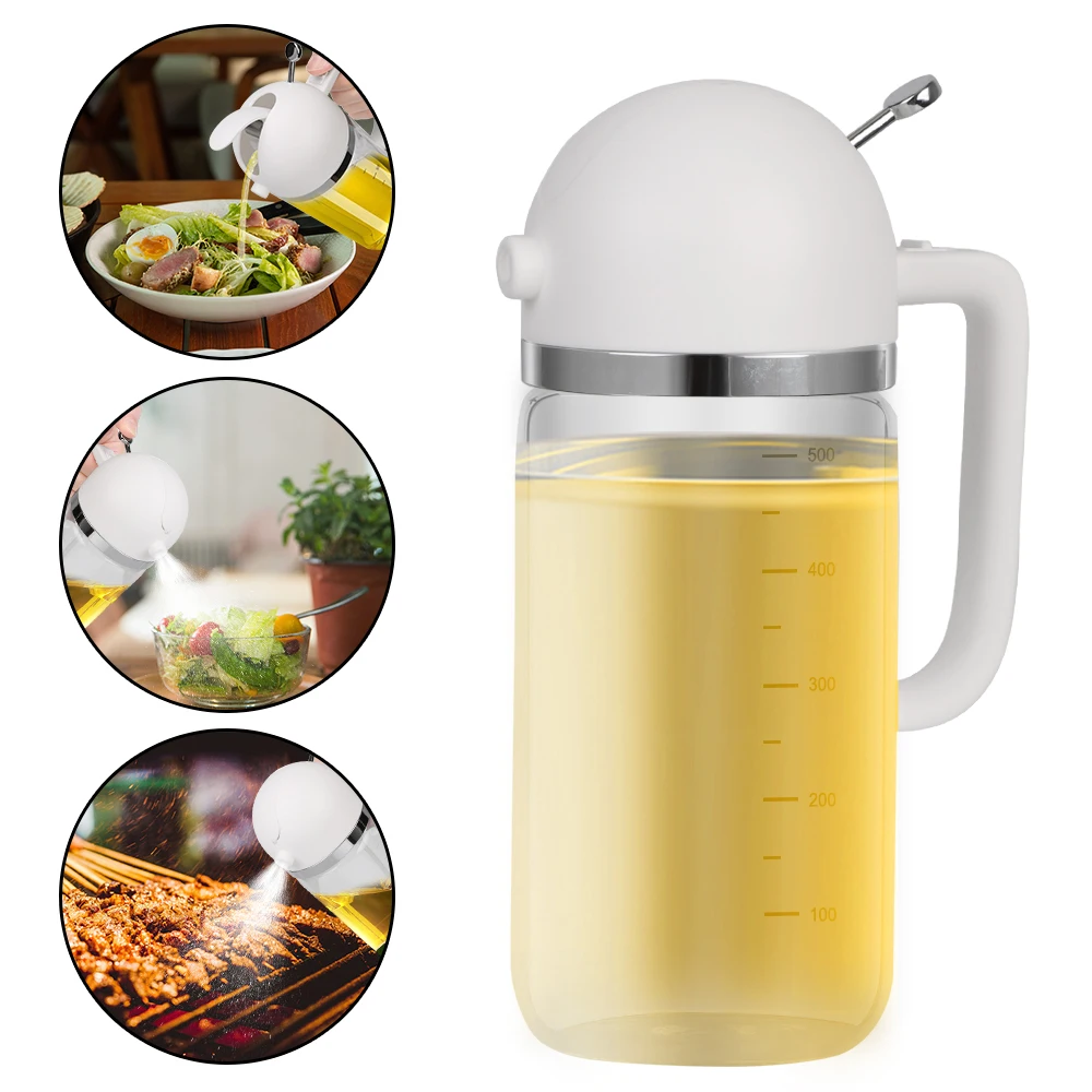 

Cooking Baking Oil Vinegar Mist Sprayer Glass Olive Oil Dispenser Bottle Dual-Purpose Pouring Bottle For BBQ Kitchen