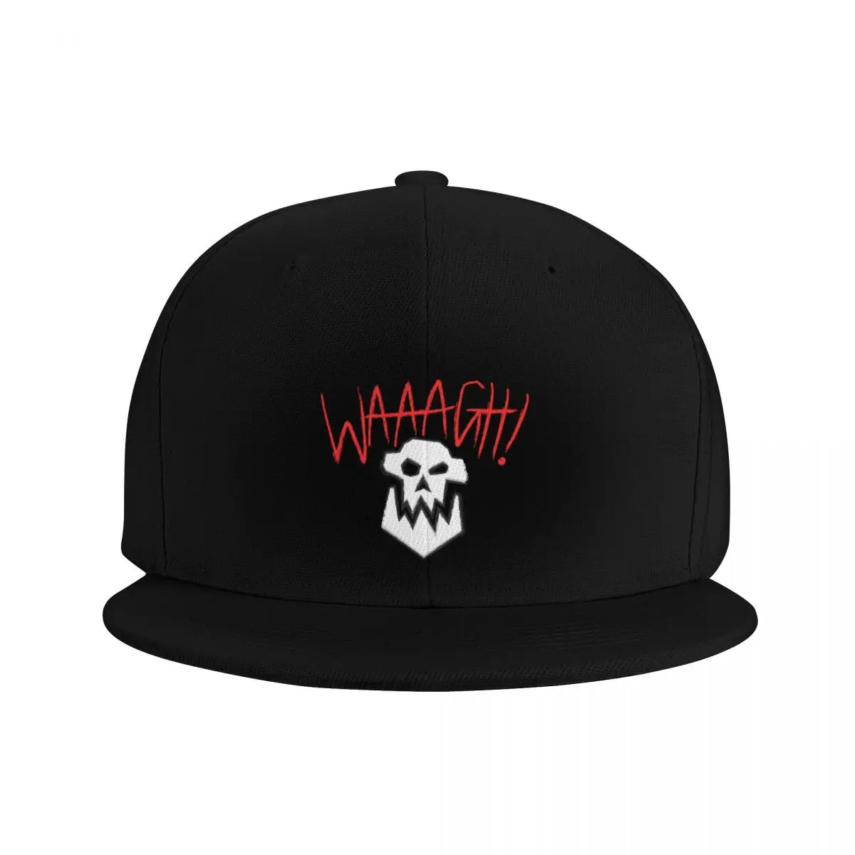 WAAAGH! Text with Skull (on black) Baseball Cap Custom Cap Sports Cap fishing hat Horse Hat Men's Hats Women's