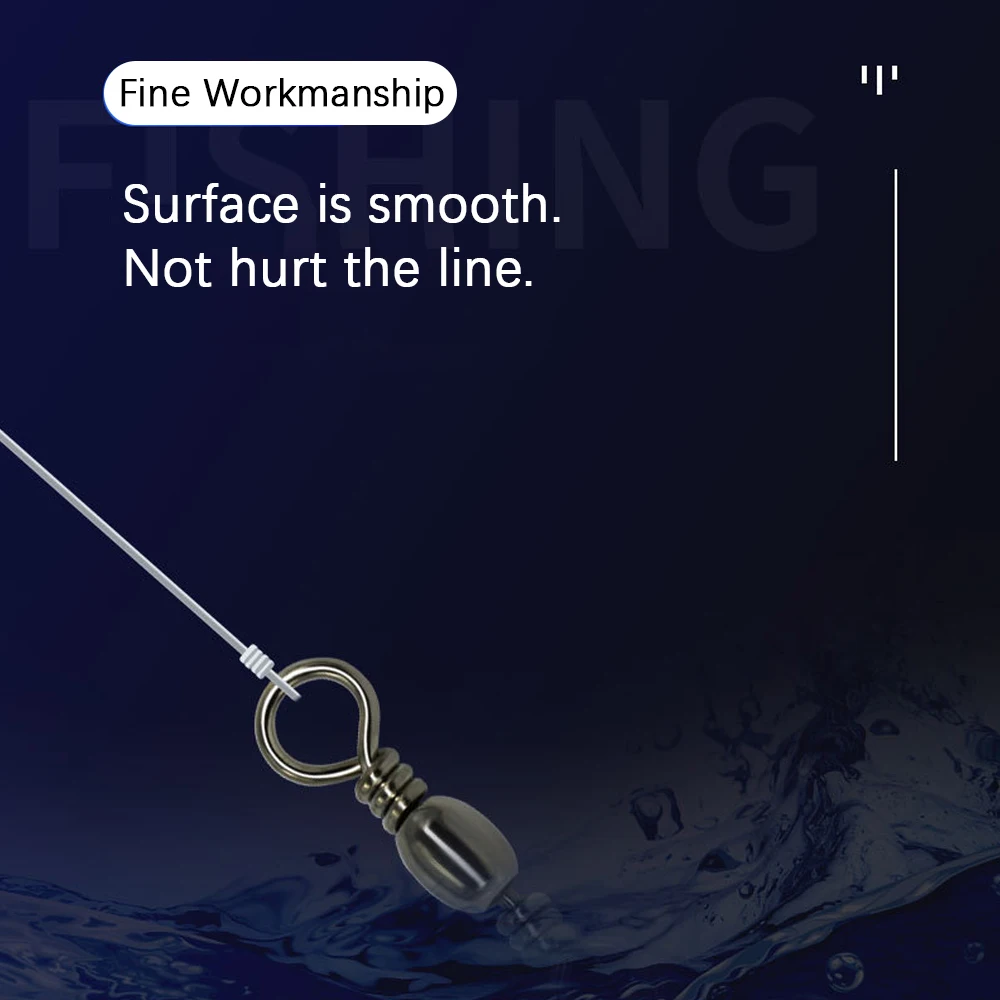 DNDYUJU 100 Uds conector de pesca barril giratorio de acero al carbono conector de anzuelos de mar para pesca en el mar accesorios de conector Luer