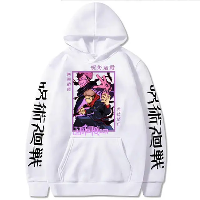 Women's Hoodies Japanese Anime Jujutsu Kaisen Hoodie Yuji Itadori Cartoon Sweatshirts Tops Kawaii Gojo Satoru Graphic Streetwear