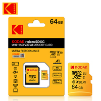 100% Original Kodak Micro SD Card 32GB 64GB High Speed 64gb Memory Card U3 A1 V30 Class 10 SD TF Card For adapter