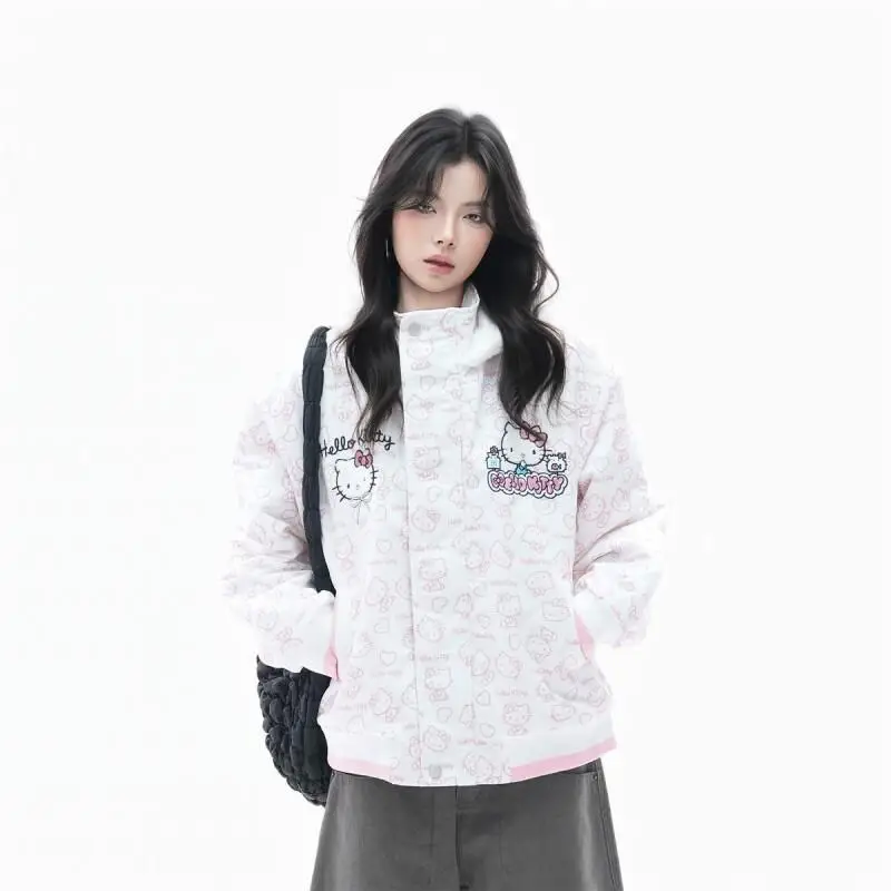 

Sanrio Hello Kitty Kawaii Anime Fashion Casual Embroidered Bread Robe Winter Cotton Jacket Offer and Liquidation All Cheap Sets