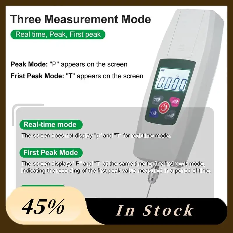 جهاز قياس القوة الرقمي لعام 2025، جهاز قياس الضغط والسحب، مقياس دينامومتر صغير N كجم رطل أونصة 500N/50 كجم/110 رطل/1800 أونصة دقة 1%