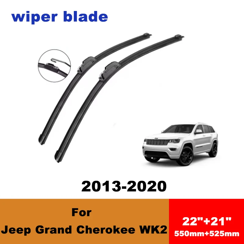 

For Jeep Grand Cherokee WK2 2013-2020 car front wiper blades silent wiper blades soft rubber windshield wipers accessories