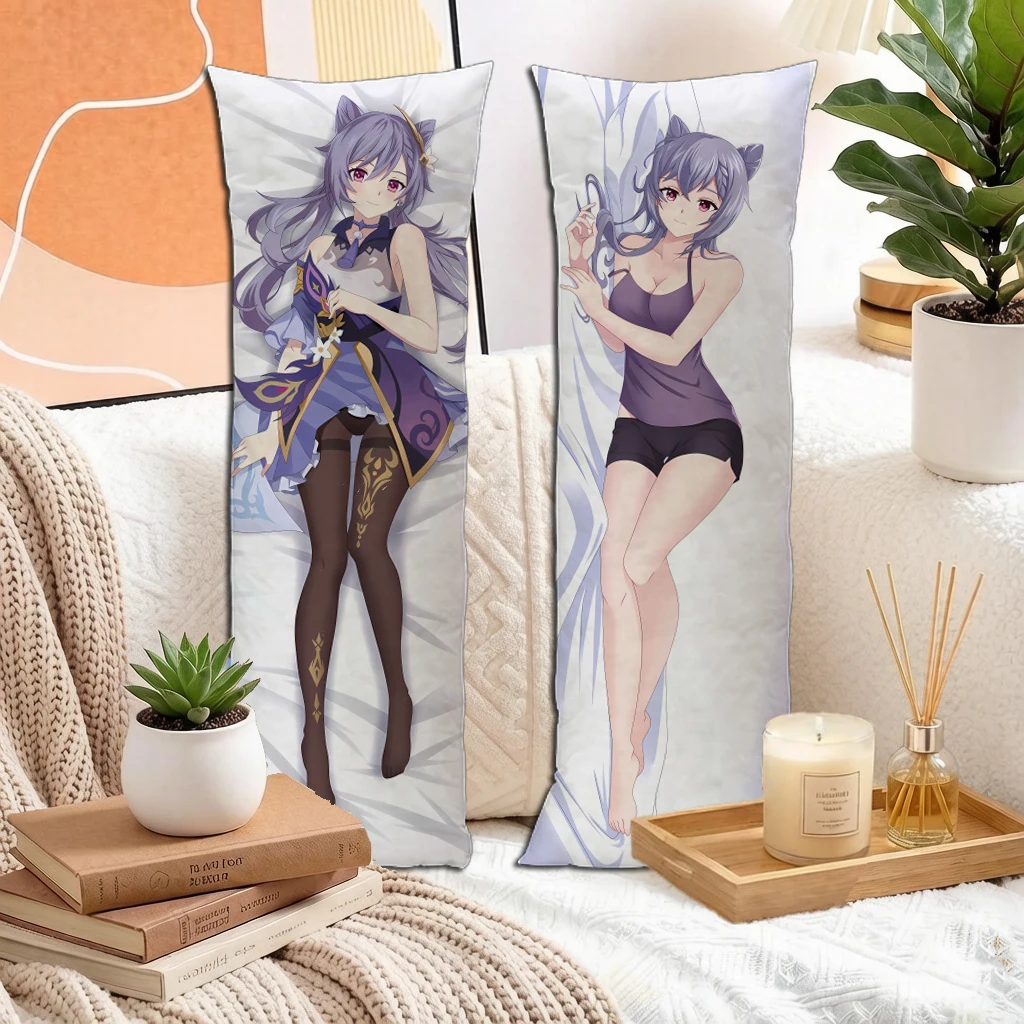 Anime Purple Hair Sword Girl Dakimakura Pillowcase Double Sided Long Body Pillow Cover For Otaku Home Decor Gift