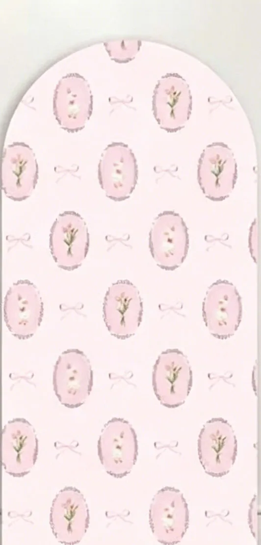 Custom 2-Sided One Silly Goose Baby Shower Arch Backdrop Cover Pink and White Squares Birthday Party Photography Background