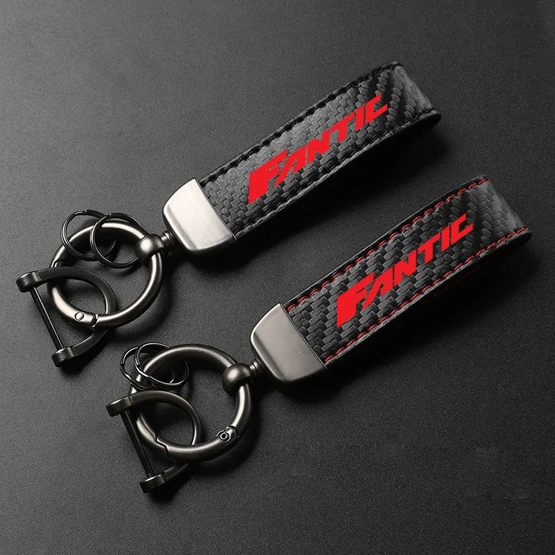 1PCS For FANTIC CABALLERO FLAT TRACK 125 250 500 RALLY/SCRAMBLER XE125/XEF250 LOGO High-Grade Carbon Fiber Motorcycle Keychain